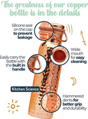 Pure Copper Water Bottle with Hammered Finish