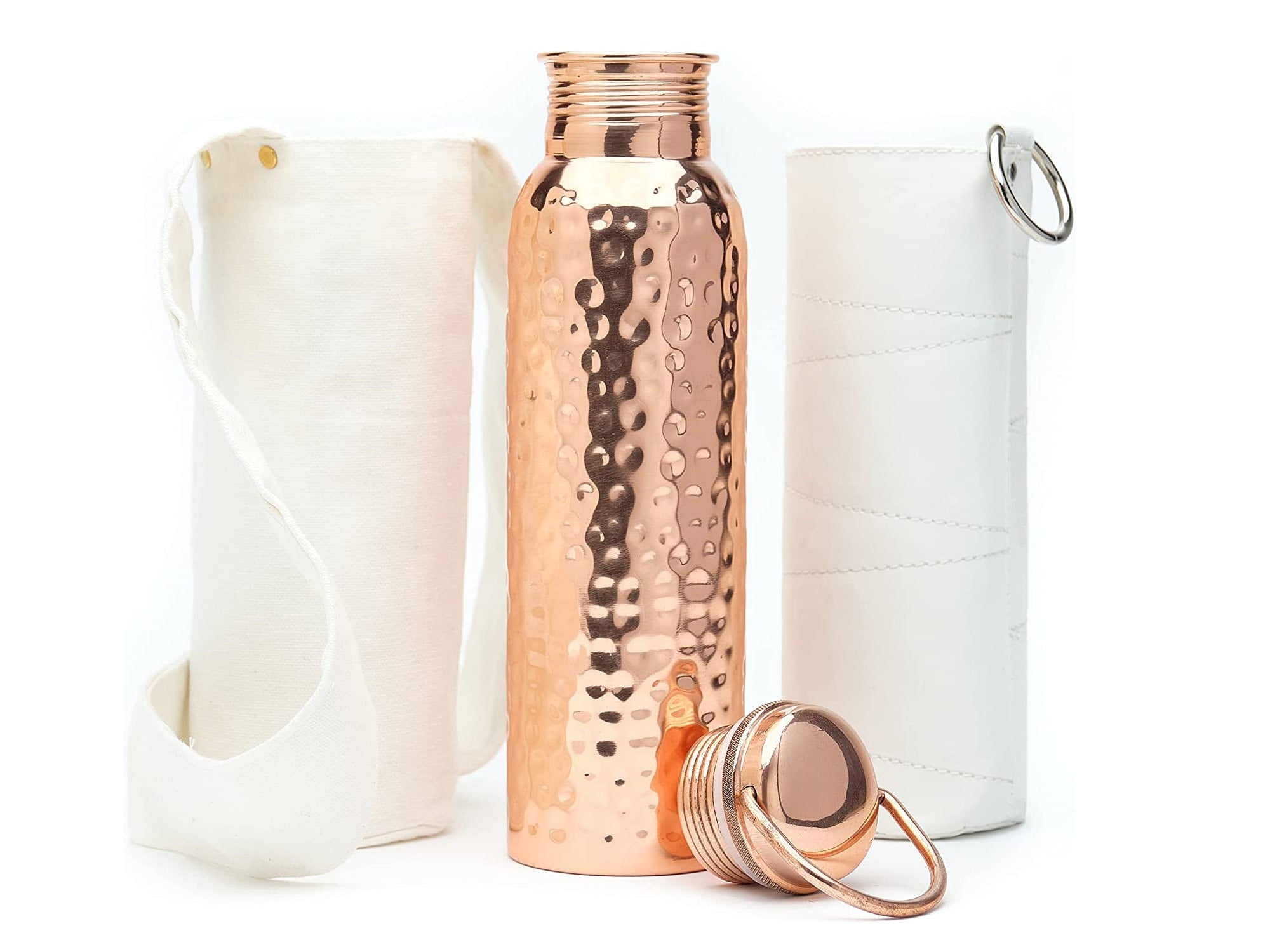 Pure Copper Water Bottle with Hammered Finish