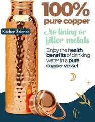 Pure Copper Water Bottle with Hammered Finish
