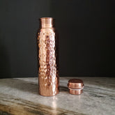 Hammered Copper Water Bottle with Screw Cap