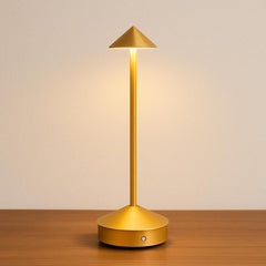 Gold Black Rechargeable LED Table Lamp, Minimalist Modern Touch Desk Light, Dimmable Cordless Aluminum Lamp