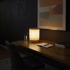 Cozy Lamp for Living Room | Retro Minimal Desk Light | Warm Ambient Nightstand Lamp | 3D-Printed Plant-Based PLA Bedroom Decor