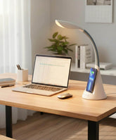 Dimmable LED Desk Lamp with Wireless Charger, Adjustable Gooseneck