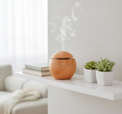 Wood Grain Mushroom Humidifier – USB Aromatherapy Diffuser