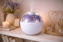 Floral Ultrasonic Humidifier | Quiet Bedroom Desk Diffuser | Decorative Flower Dome
