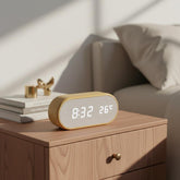 Wooden LED Digital Alarm Clock with Temperature Display