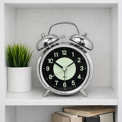 Retro Metal Alarm Clock – Loud Twin Bell, Luminous Dial, Quartz Movement