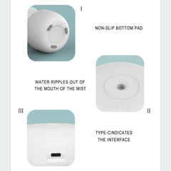 Humidifier Water Drip,Cloud Humidifier Rain Drop, Rain Sounds for Sleeping with Adjustable LED Lights White Noise Humidification Desk Fountain Bedside Relaxing Mood (White)