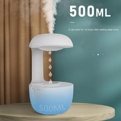 Humidifier Water Drip,Cloud Humidifier Rain Drop, Rain Sounds for Sleeping with Adjustable LED Lights White Noise Humidification Desk Fountain Bedside Relaxing Mood (White)