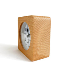 Minimalist Silent Natural Wood Analog Alarm Clock with Snooze and Night Light