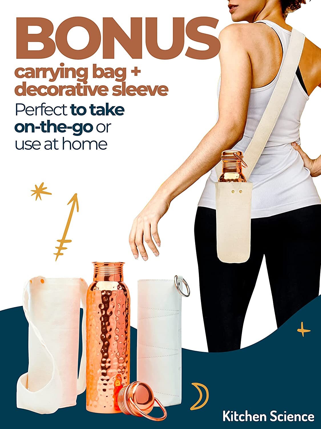 Pure Copper Water Bottle with Hammered Finish