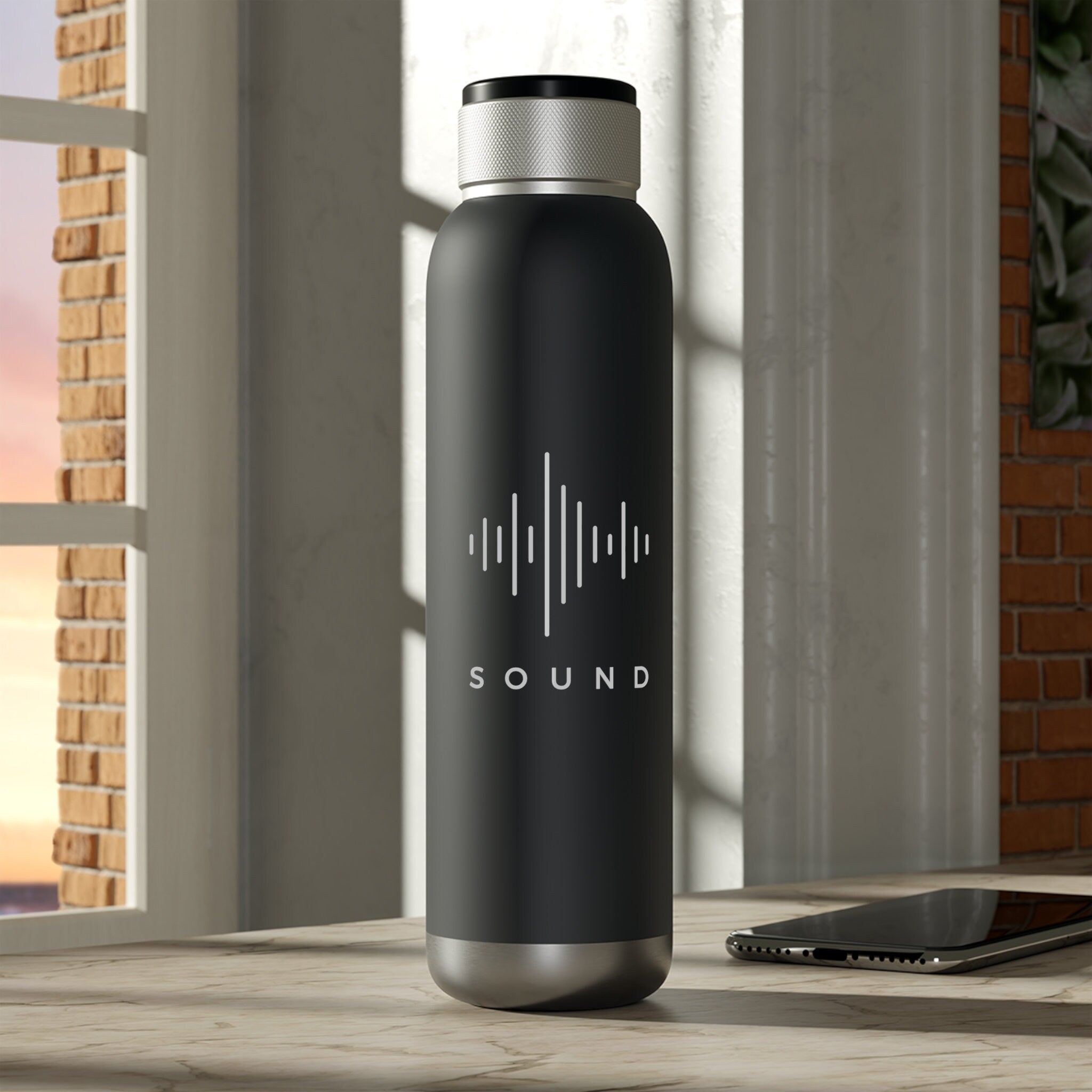 Stainless Steel Water Bottle with Bluetooth Speaker