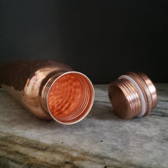 Hammered Copper Water Bottle with Screw Cap