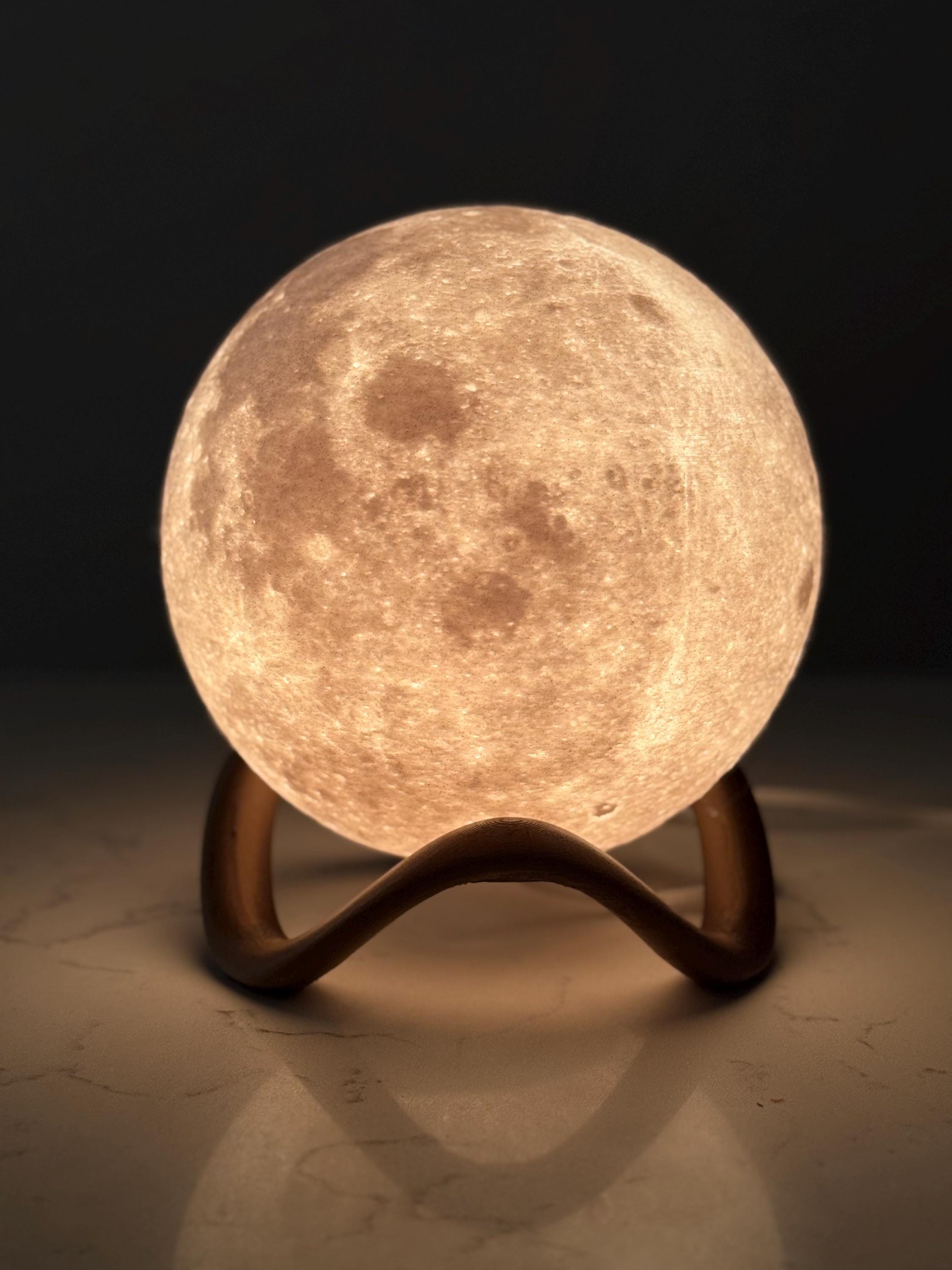3D Printed Moon Lamp - PLA Plastic Night Light