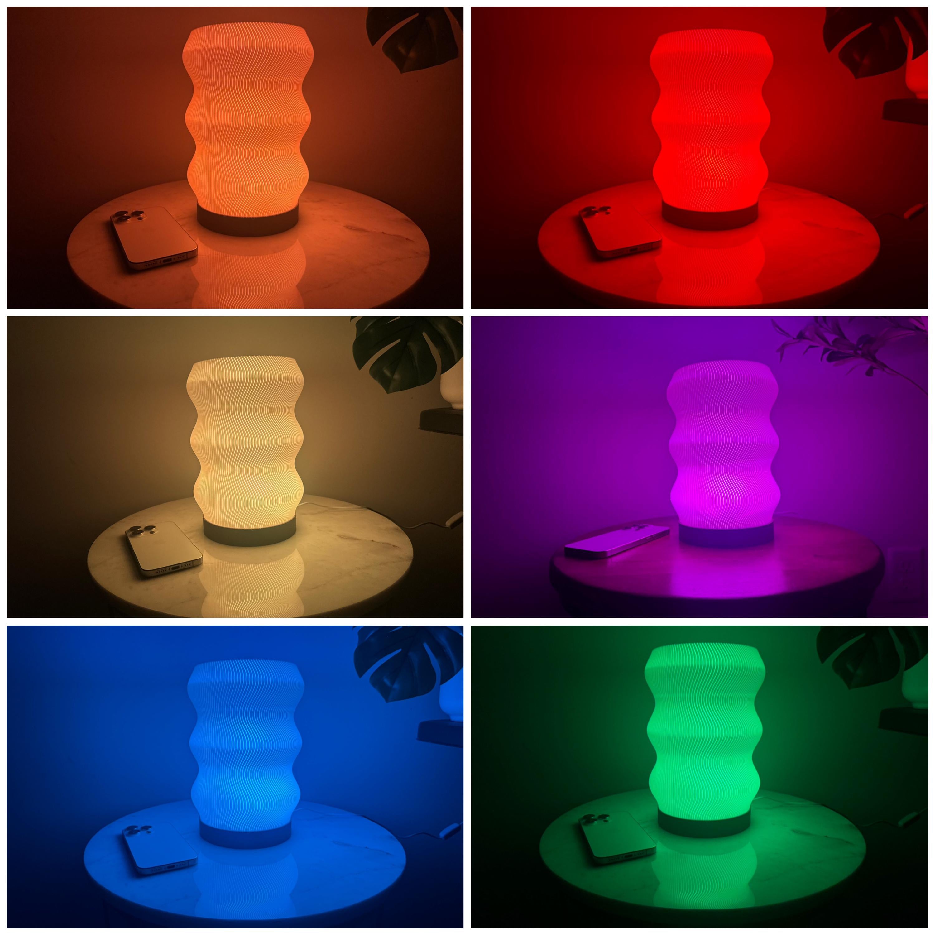 Wave Lamp - USB Powered - Dimmable - 15 Color Options - Modern Minimalist Design