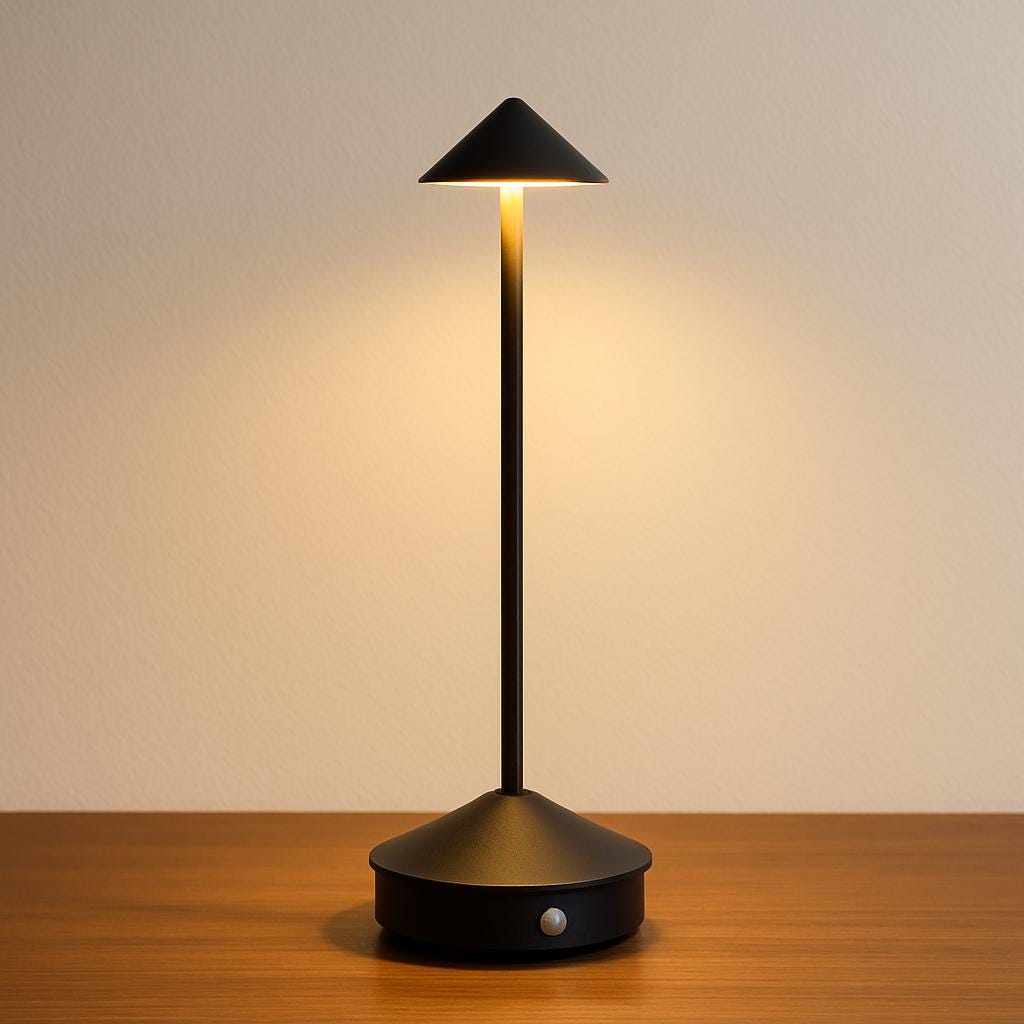 Gold Black Rechargeable LED Table Lamp, Minimalist Modern Touch Desk Light, Dimmable Cordless Aluminum Lamp