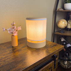 Cozy Lamp for Living Room | Retro Minimal Desk Light | Warm Ambient Nightstand Lamp | 3D-Printed Plant-Based PLA Bedroom Decor