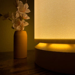 Cozy Lamp for Living Room | Retro Minimal Desk Light | Warm Ambient Nightstand Lamp | 3D-Printed Plant-Based PLA Bedroom Decor