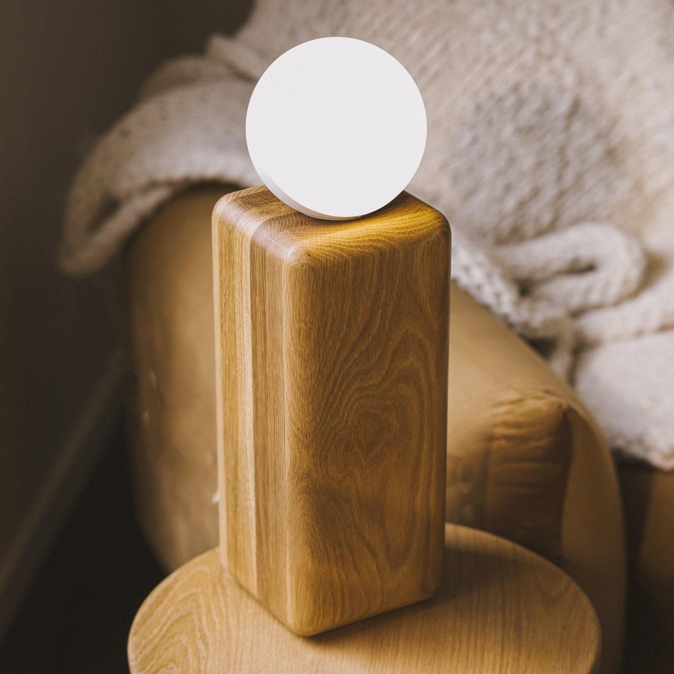 Smart Wooden Lamp, Minimalist Japandi Design, Voice & Touch Control