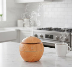 Wood Grain Mushroom Humidifier – USB Aromatherapy Diffuser