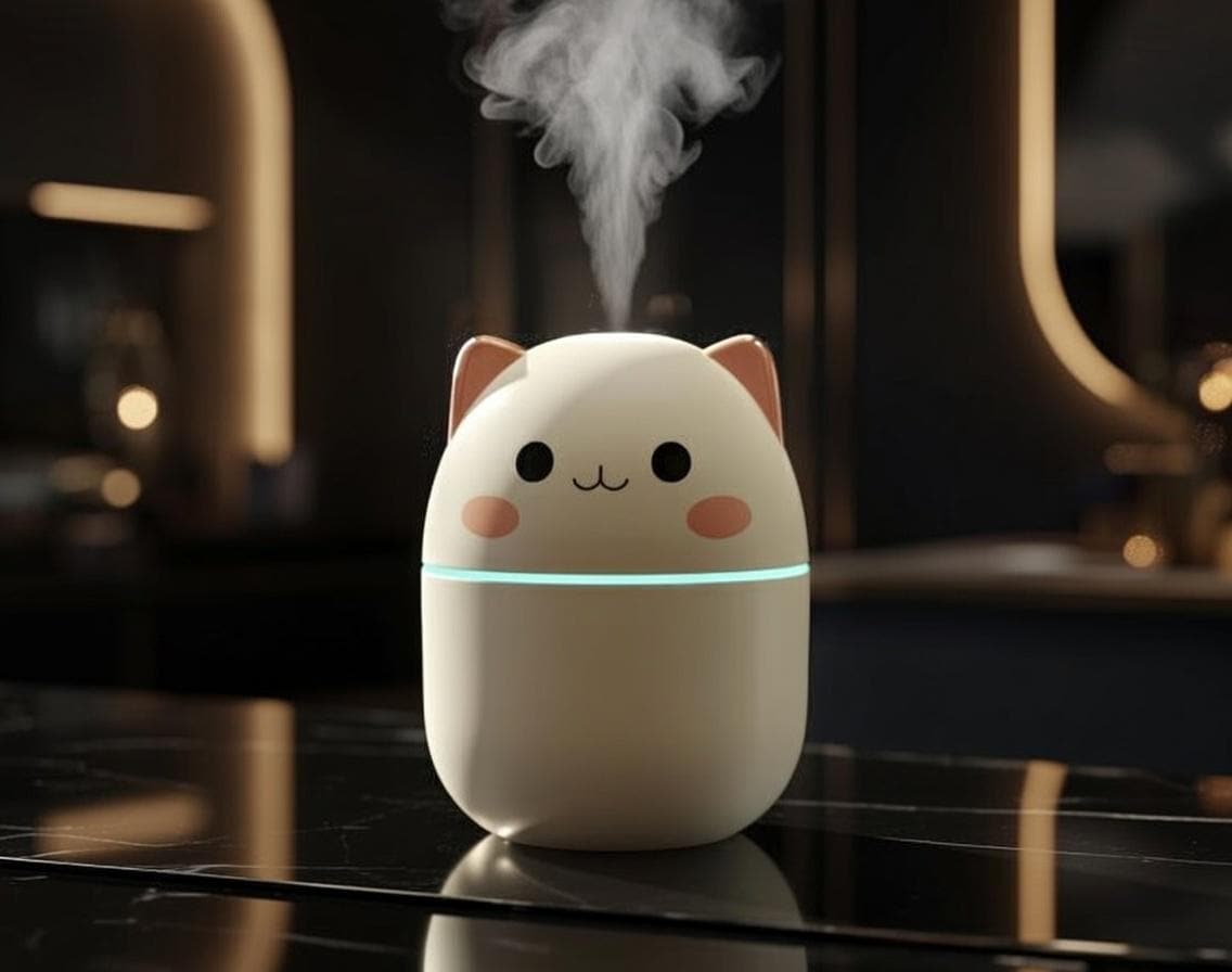 Cat Humidifier – Mini Aroma Mist Diffuser for Desk, Office, Bedroom