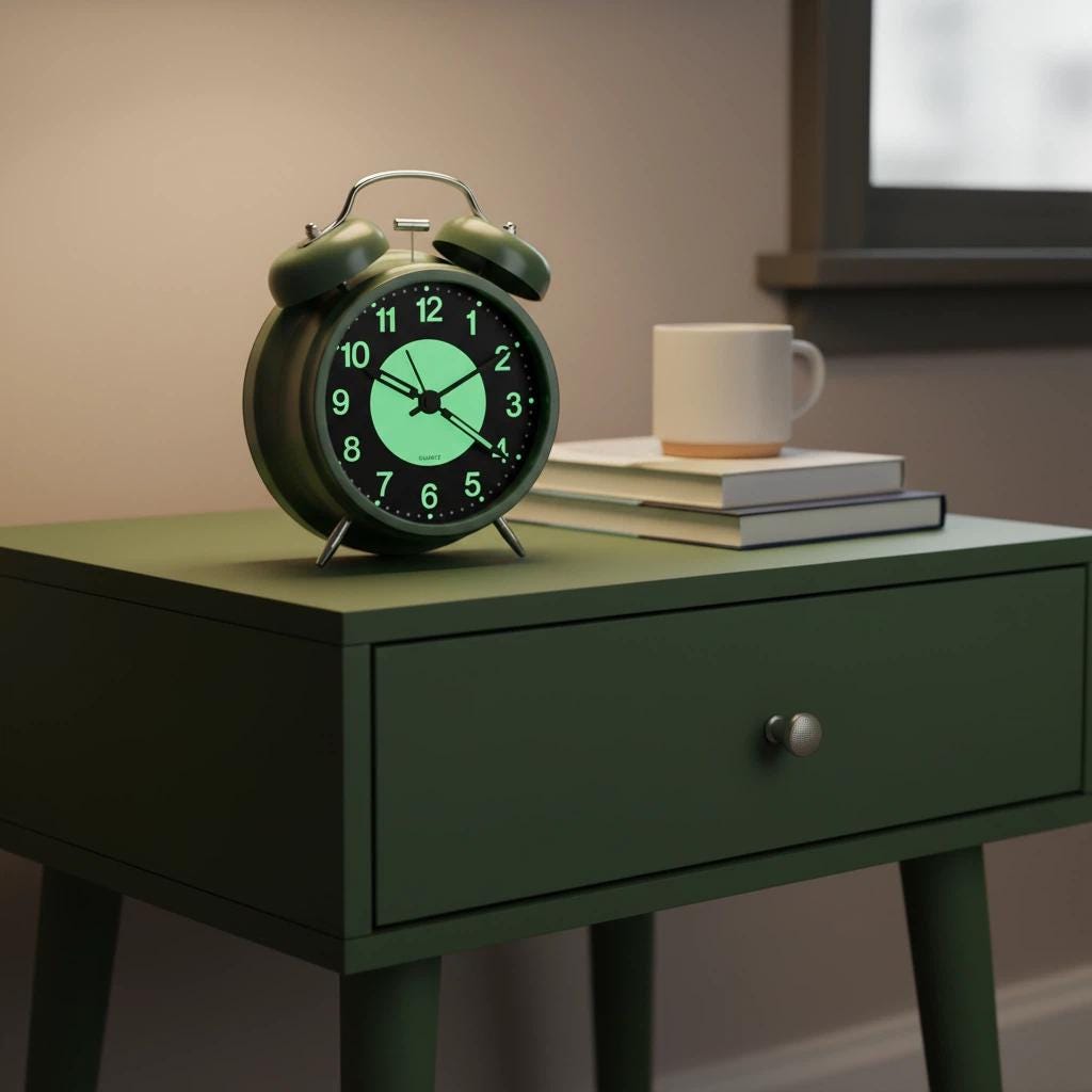 3 Inch Luminous Alarm Clock, Silent Analog Bedside Clock, Extra Loud Alarm, Night Light, Battery Powered