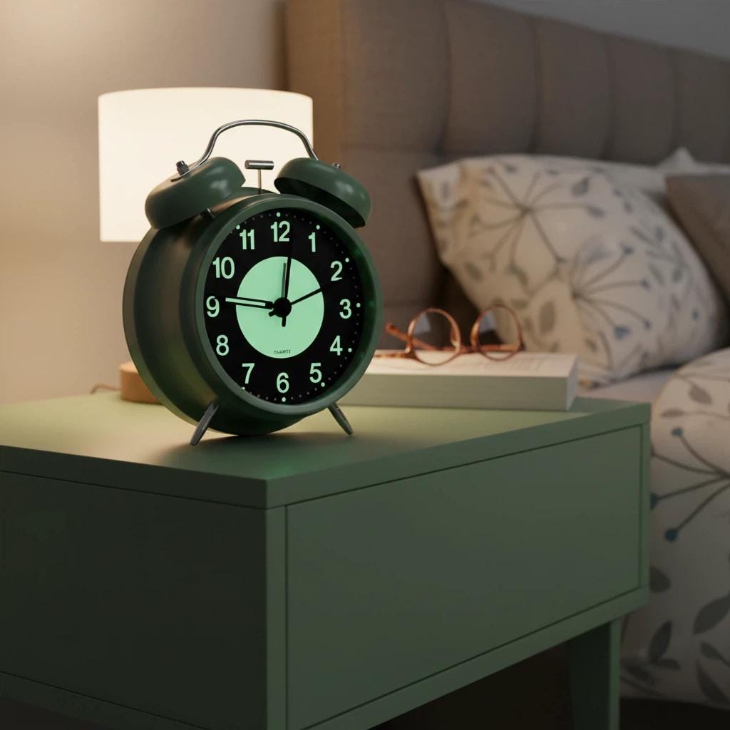 3 Inch Luminous Alarm Clock, Silent Analog Bedside Clock, Extra Loud Alarm, Night Light, Battery Powered