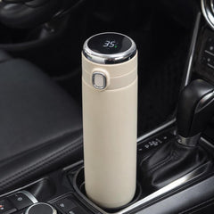 Smart Temperature Water Bottle 400ml, LED Thermos Travel Mug, Insulated Stainless Steel Bottle, Car Cup Holder Bottle, Gym & Travel Flask