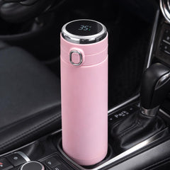 Smart Temperature Water Bottle 400ml, LED Thermos Travel Mug, Insulated Stainless Steel Bottle, Car Cup Holder Bottle, Gym & Travel Flask