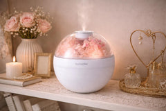 Floral Ultrasonic Humidifier | Quiet Bedroom Desk Diffuser | Decorative Flower Dome