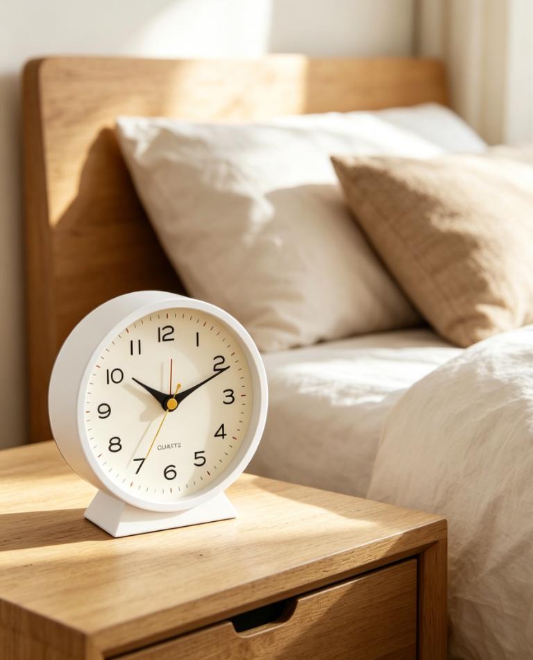 4.5 Inch Retro Alarm Clock Silent Battery Operated Metal Desk Clock with Night Light