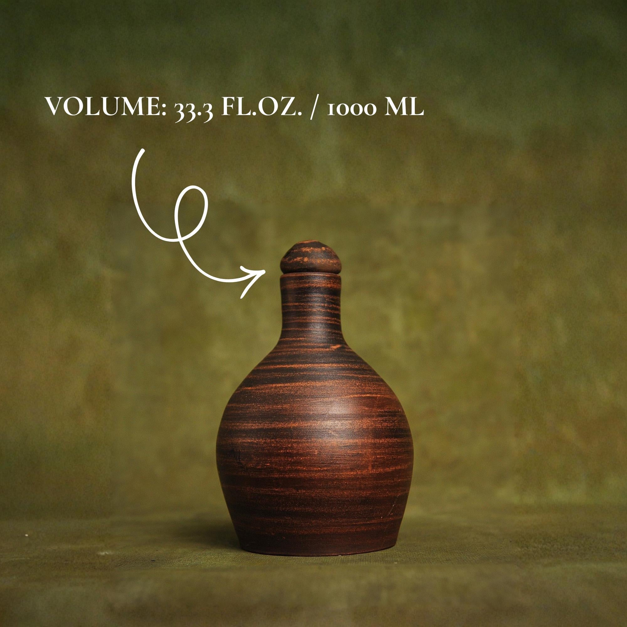 Red Clay Bottle: Ceramic Jug, 1000 ml