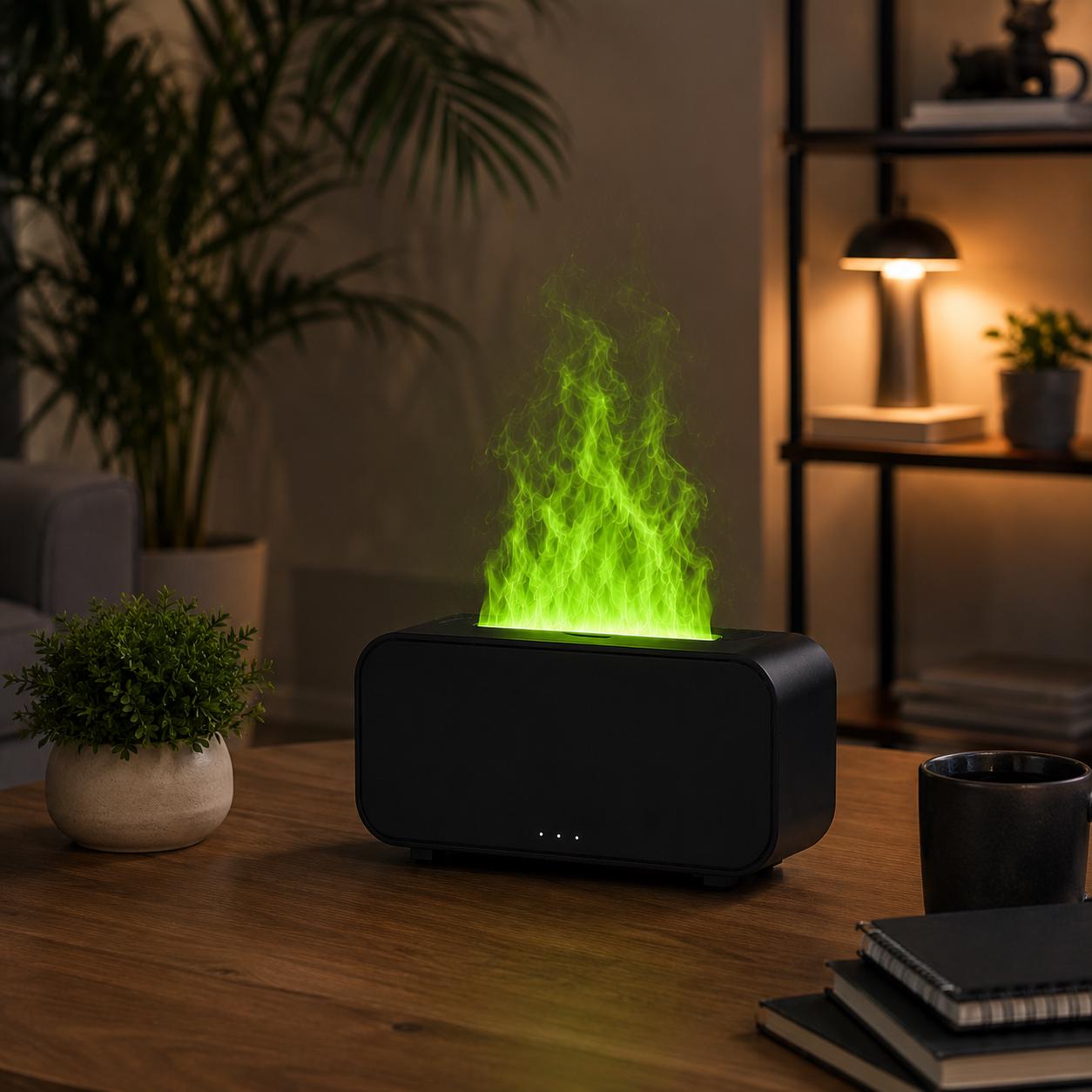 Flame Humidifier Lamp – Ambient Mist Light for Bedroom, Desk & Night Setup