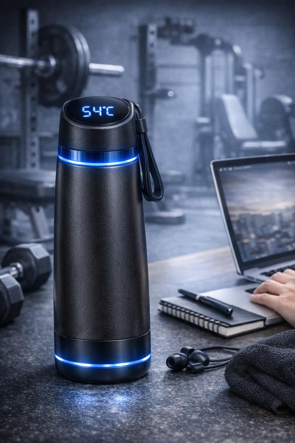 Smart Bluetooth Water Bottle with LED Display and Hydration Reminder