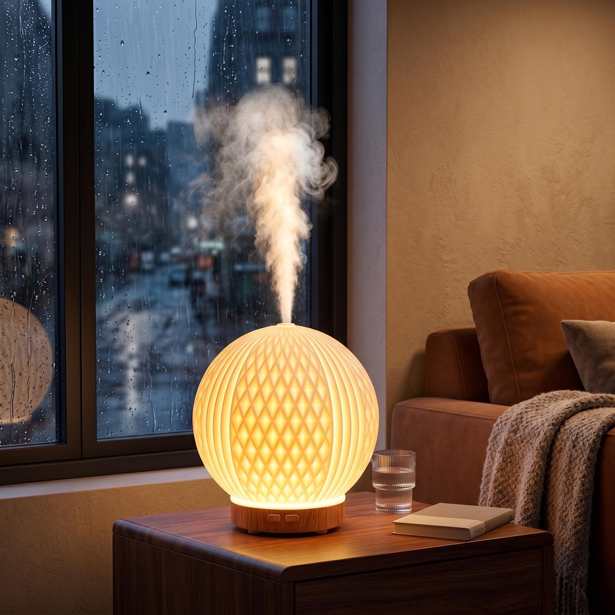 Aroma Diffuser Lamp, Humidifier, Ambient Night Light, Minimalist Scandinavian Decor