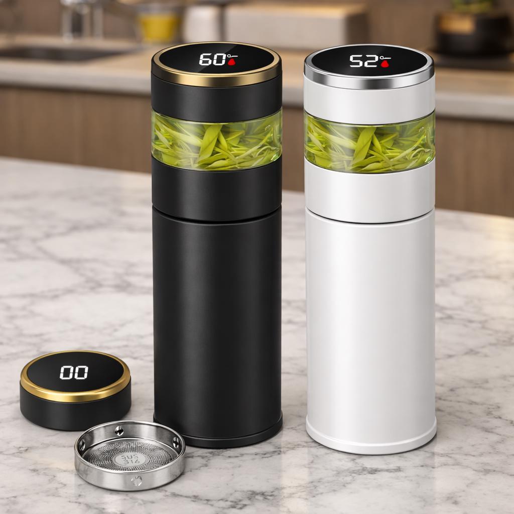 Stainless Steel Tea Thermos with LED Temperature Display