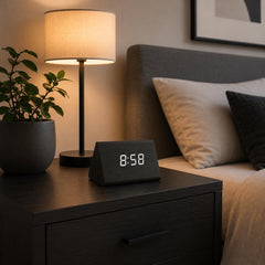 Wooden LED Alarm Clock, Minimalist Bedside Display, Modern Desk Decor