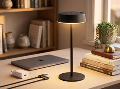 Cordless Solar Table Lamp, Rechargeable Waterproof Desk Lamp, Dimmable LED Night Light, Minimalist Touch Lamp for Bedroom Camping Patio