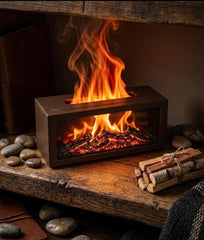 Flame Effect Essential Oil Diffuser - Realistic Fireplace Aromatherapy Humidifier - Ambient Flame Lamp