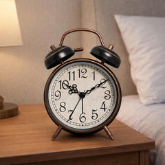 Retro Metal Alarm Clock – Loud Twin Bell, Luminous Dial, Quartz Movement